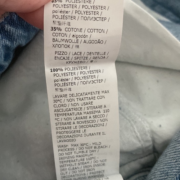 NWOT Blumarine Blue Lace Trim Distressed Skinny Jeans💙🤍💙 - Picture 13 of 13